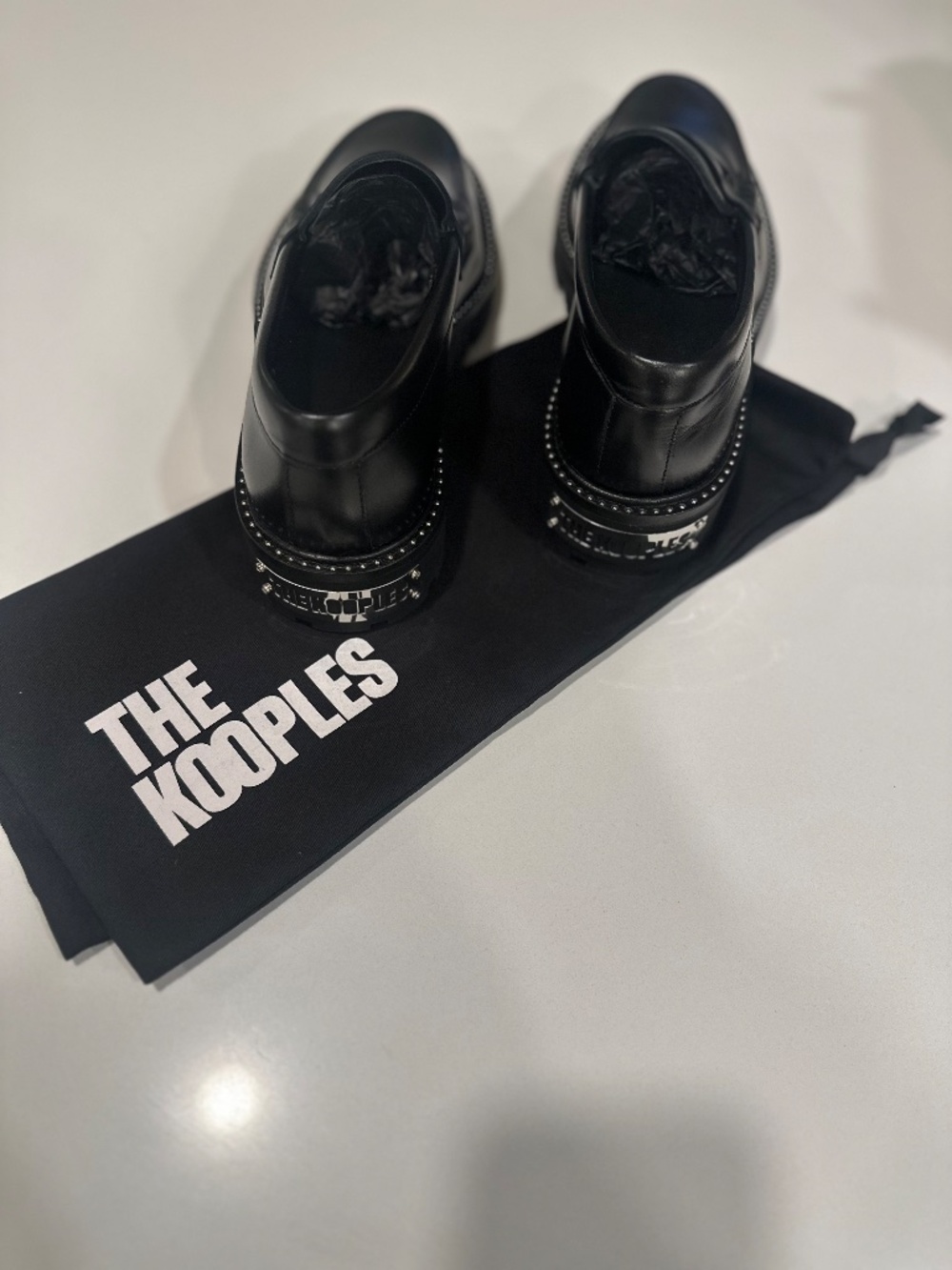 The Kooples Black Chunky Leather Loafers - Picture 2 of 6